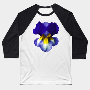 Blue Iris Graphic Art Print Baseball T-Shirt